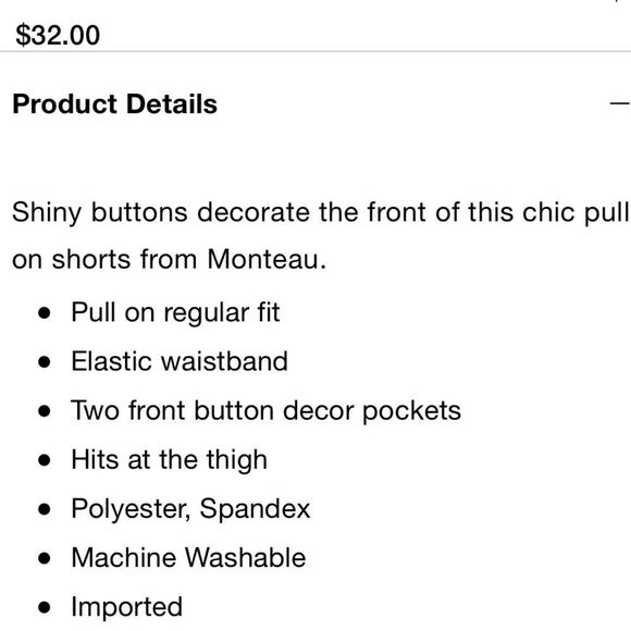 Red two gold button shorts - Picture 6 of 6